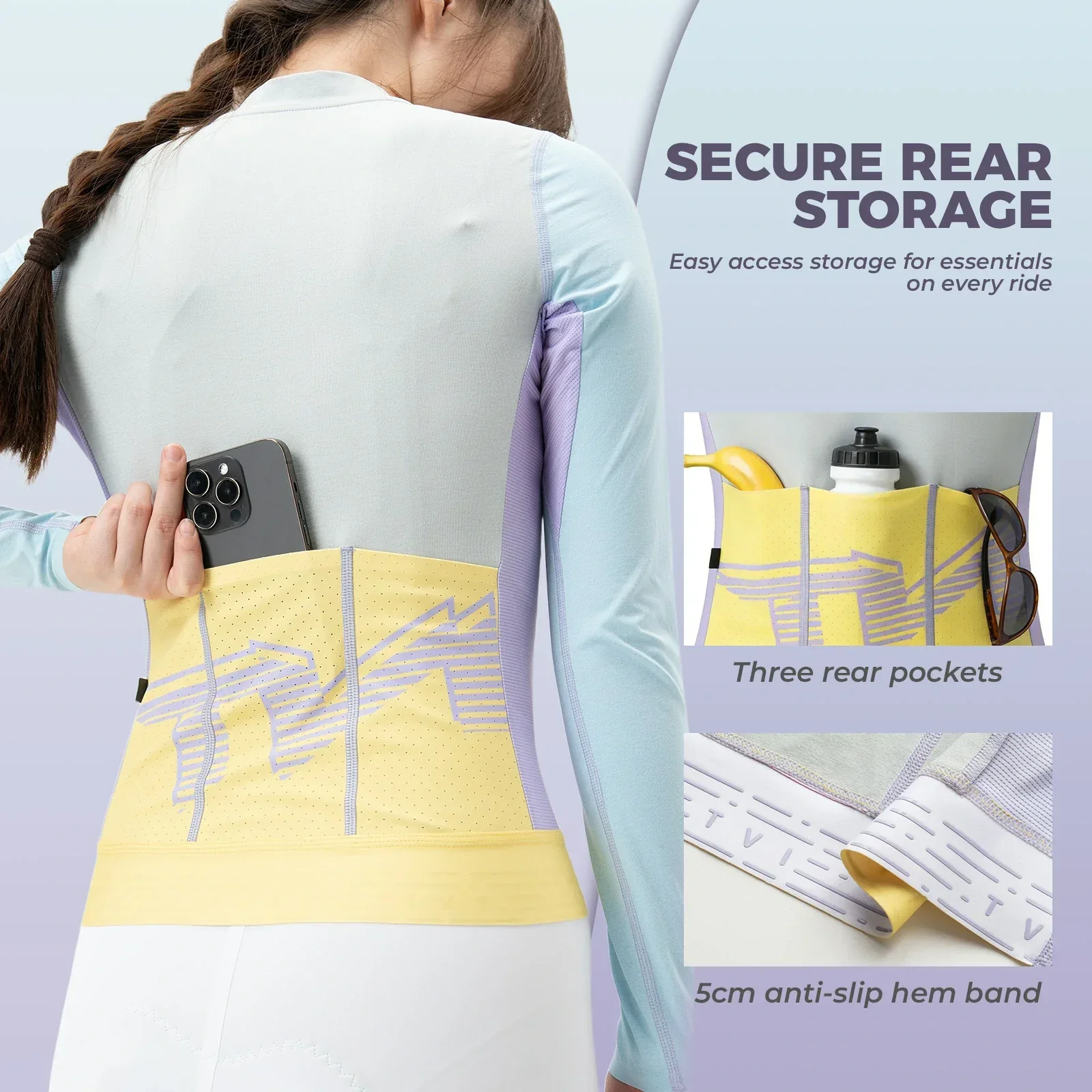 Women Cycling Jersey Breathable Moisture for 59°F–77°F - Image 6