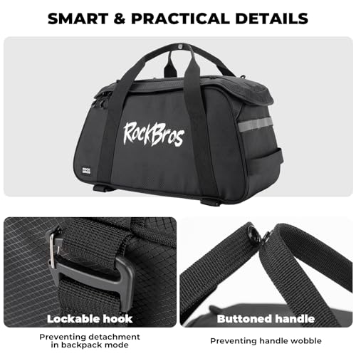 3-in-1 Bike Pannier Bag 10.5L Rear Rack Bag Backpack - Image 4