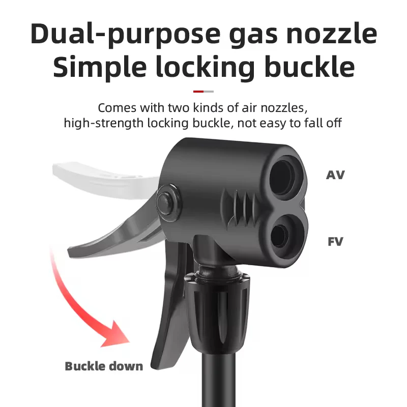 High-Pressure Aluminum Bike Foot Pump - Image 7