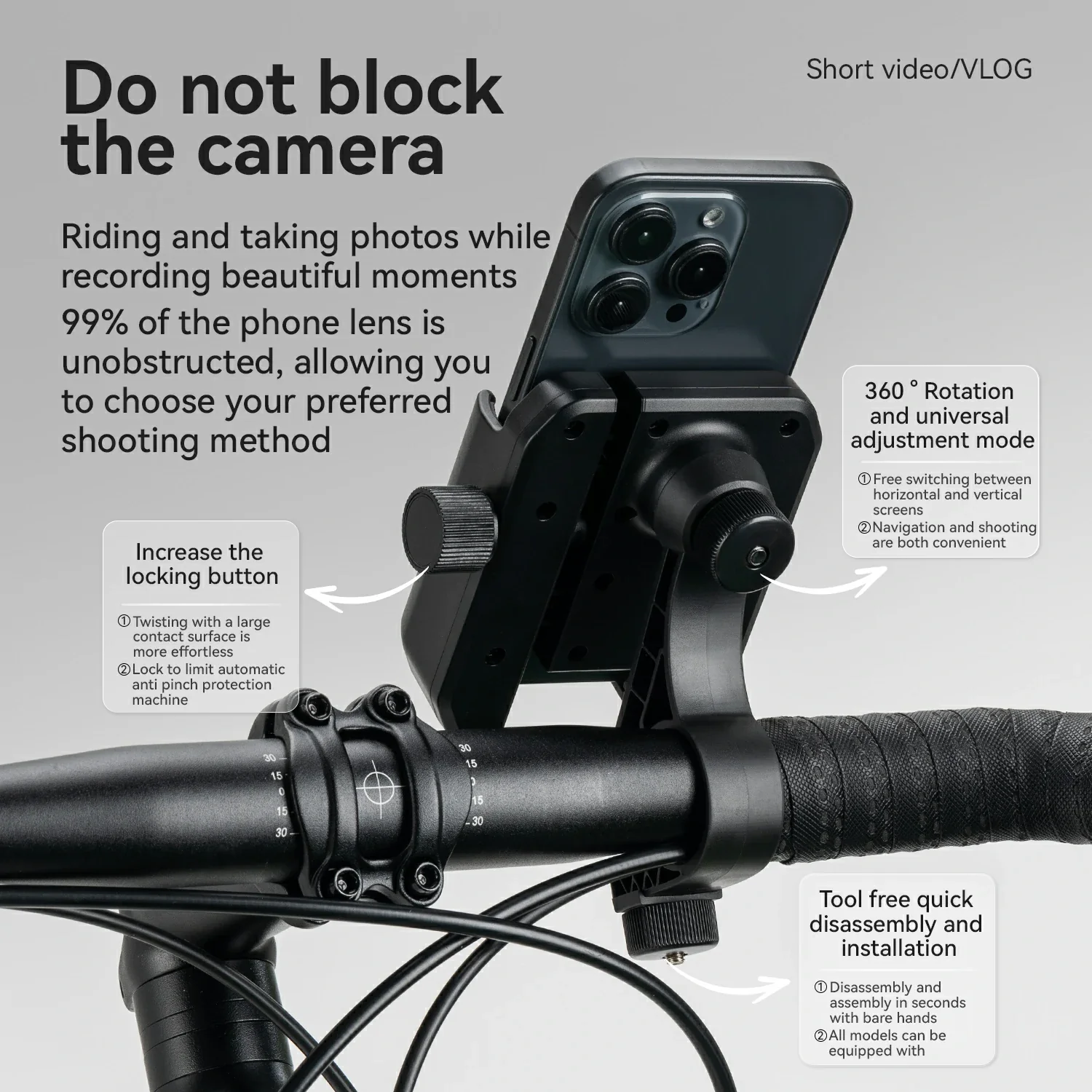 Bike Phone Holder Half Wrap Anti-Overload for 4.7-7.2'' - Image 37