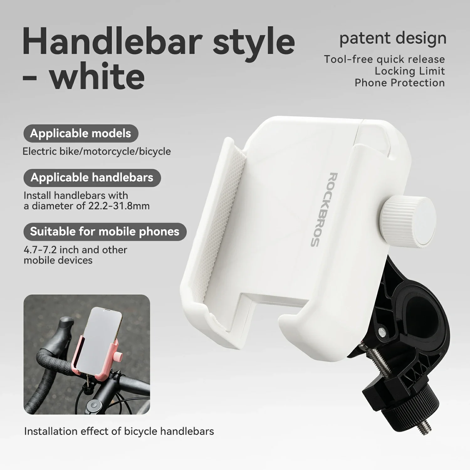 Bike Phone Holder Half Wrap Anti-Overload for 4.7-7.2'' - Image 6