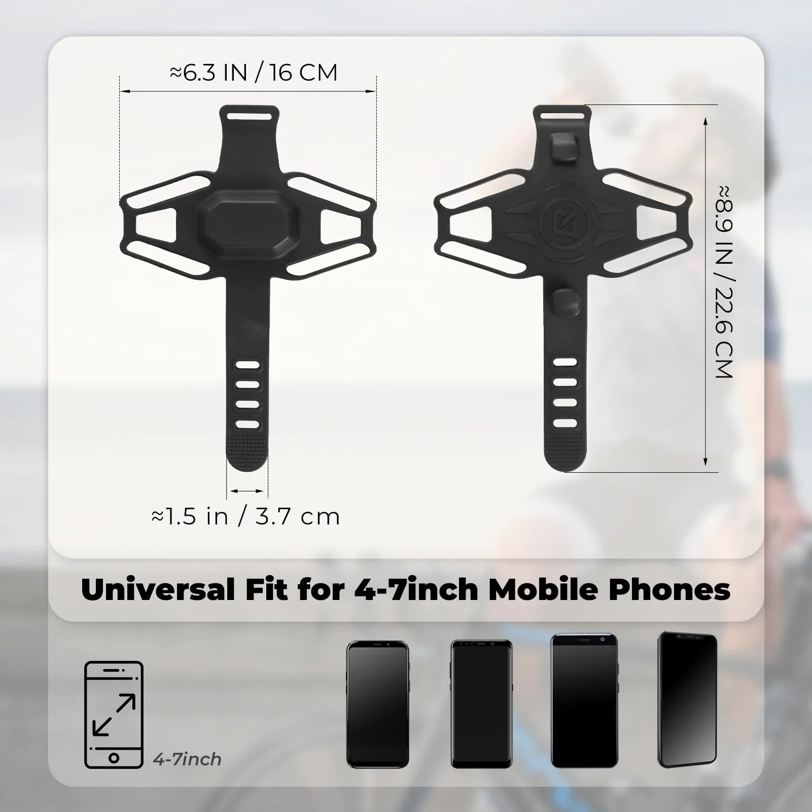 Bike Stem Phone Mount for Mountain & Road Bike 4-7 Inch - Image 2