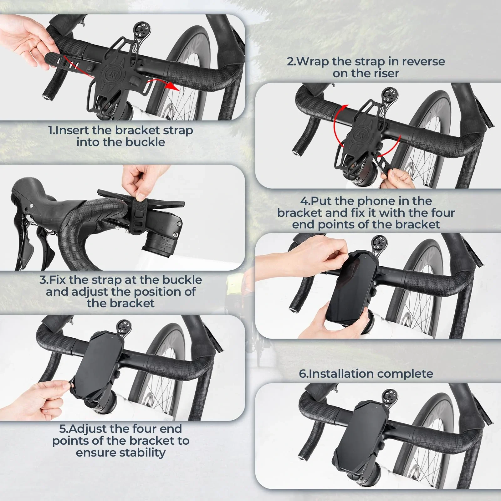 Bike Stem Phone Mount for Mountain & Road Bike 4-7 Inch - Image 6