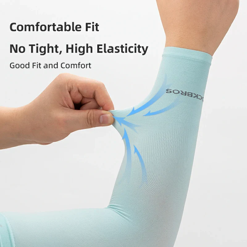 Cooling Ice Silk Arm Sleeves Breathable UV Protection - Image 7