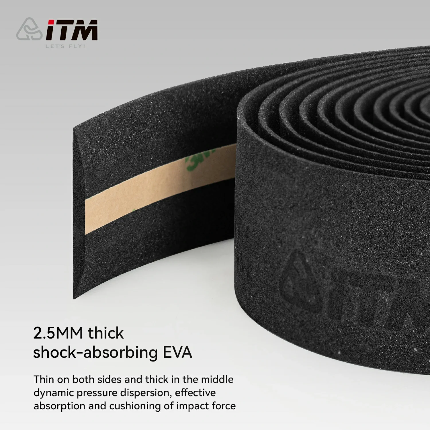 ITM Cork-EVA Road Bike Handlebar Tape – 2.5mm 3D Grip 2 Rolls - Image 7