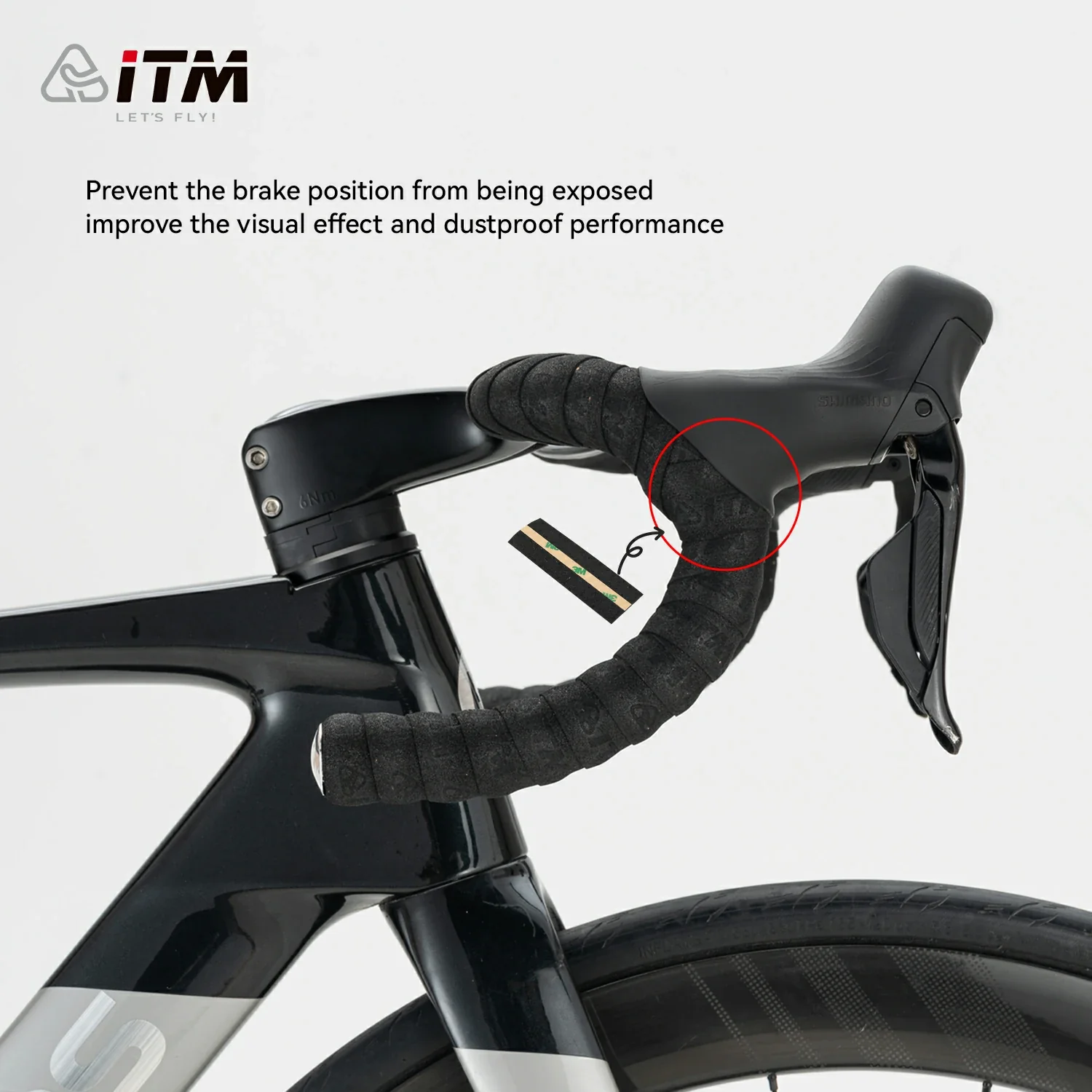 ITM Cork-EVA Road Bike Handlebar Tape – 2.5mm 3D Grip 2 Rolls - Image 8