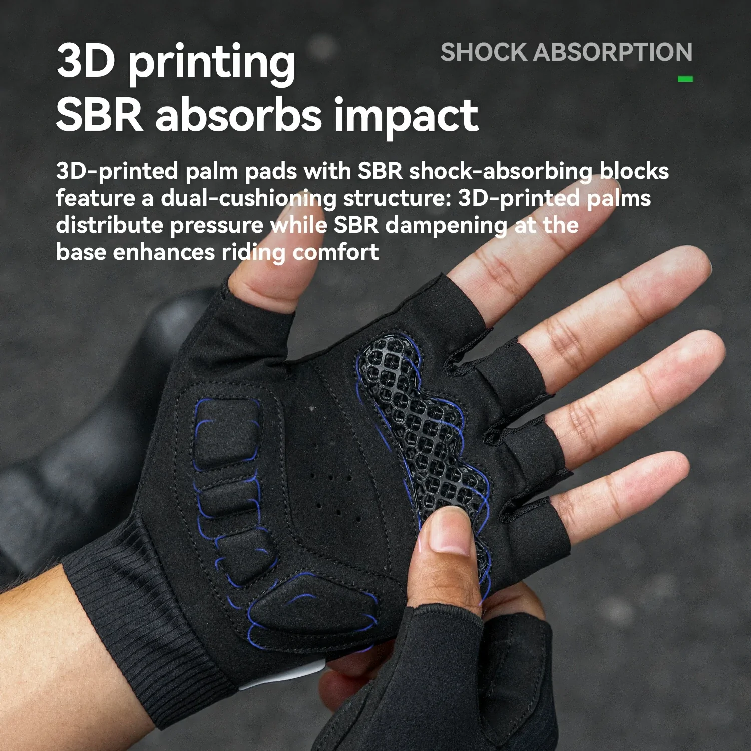 S405 Cycling Half-Finger Gloves 3D-Pinted Palm Pad - Image 7