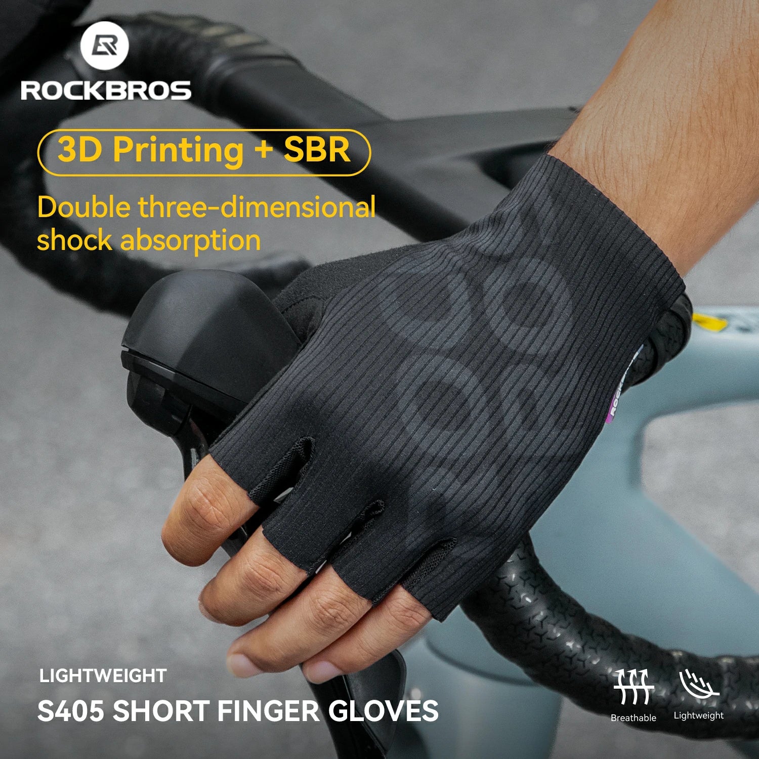 S405 Cycling Half-Finger Gloves 3D-Pinted Palm Pad - Image 8