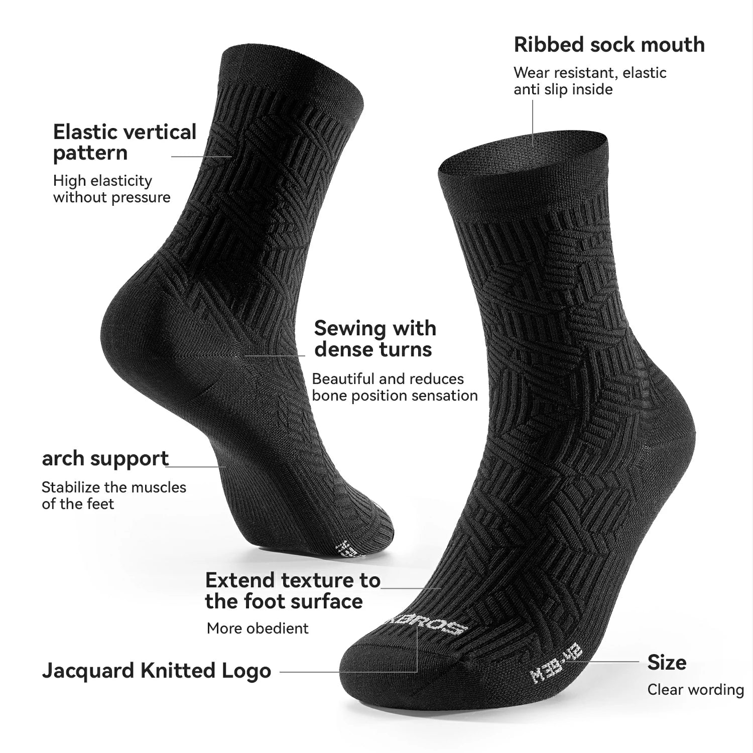 Cycling Socks Antibacterial Sweat Wicking - Image 9