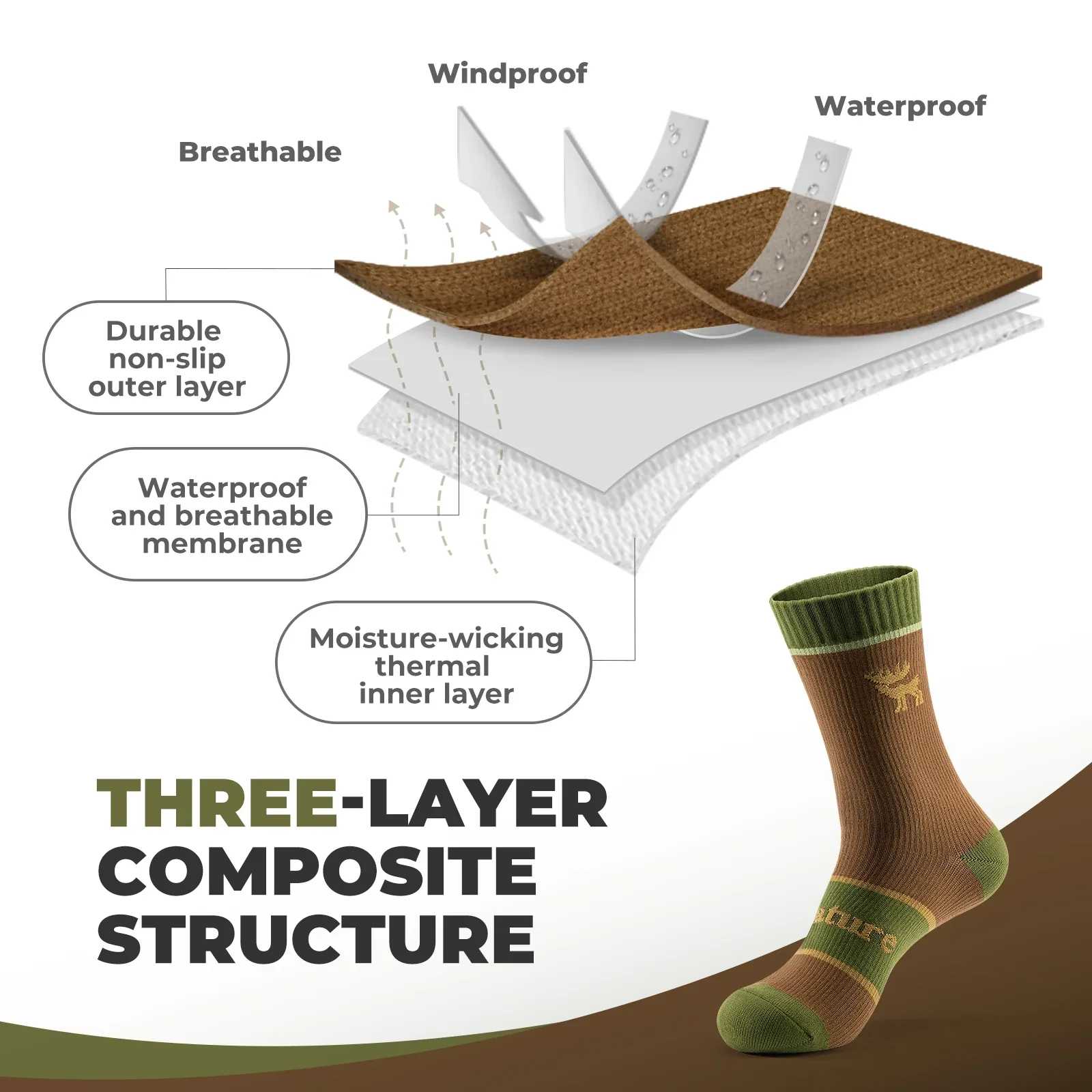 Four-Season Waterproof Socks Breathable for Outdoor Sports - Image 4