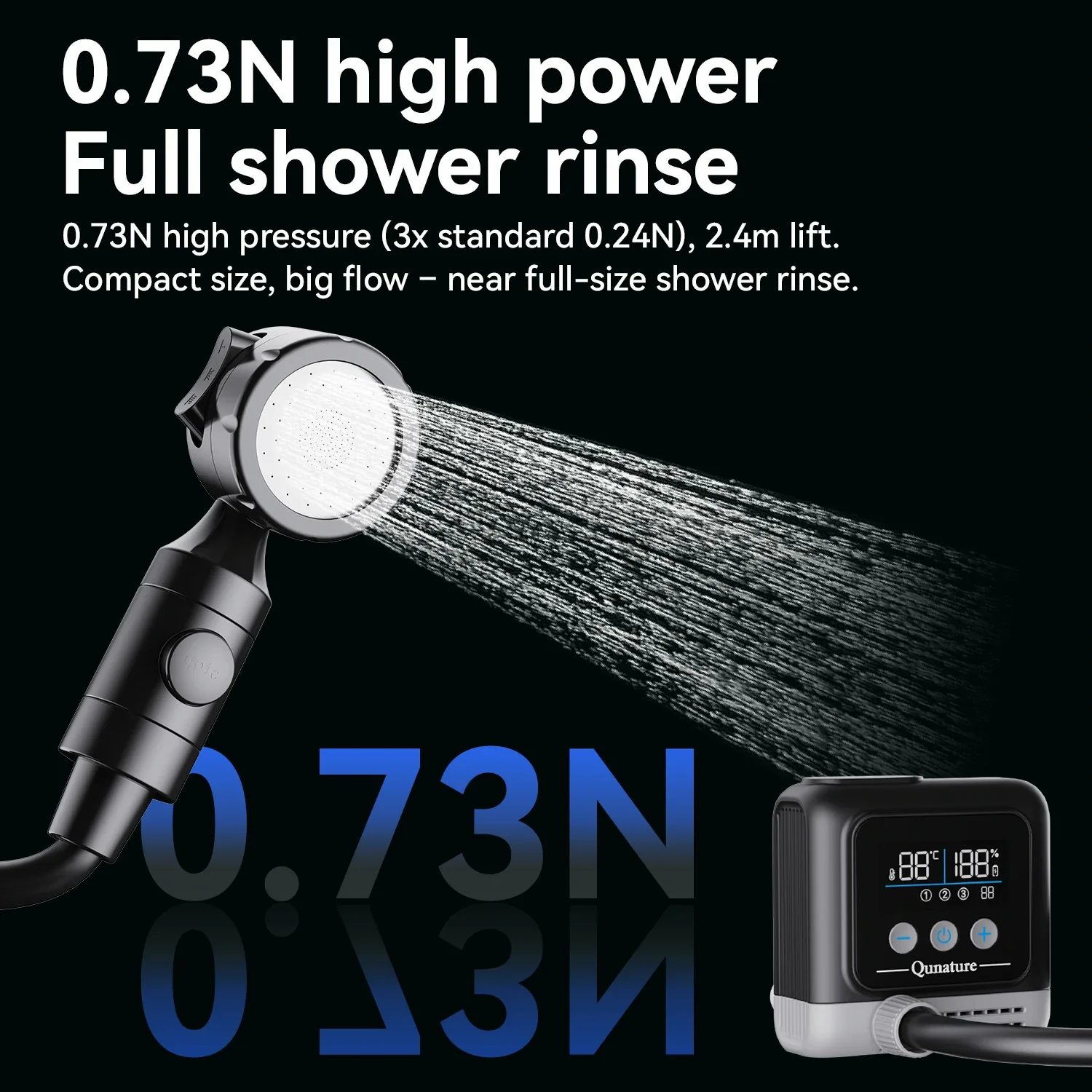 IPX8 Waterproof Rechargeable Outdoor Shower Pump - Image 10