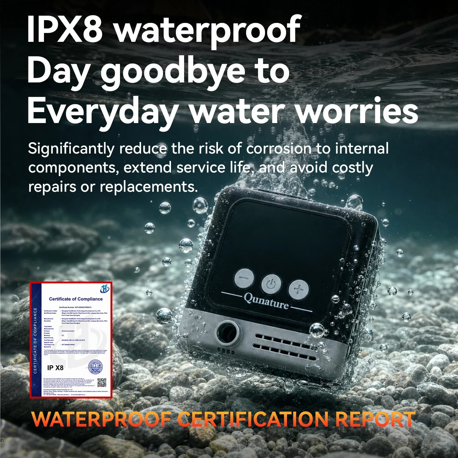 IPX8 Waterproof Rechargeable Outdoor Shower Pump - Image 3