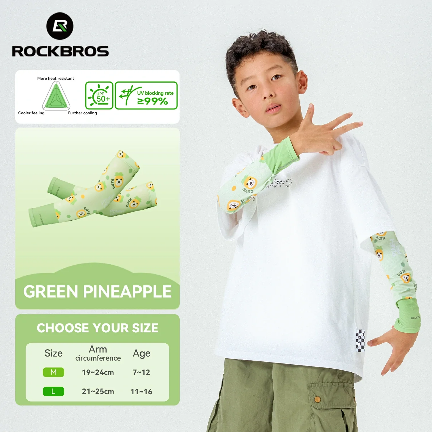 Kids Cooling Arm Sleeves Breathable Sun Protection - Image 4