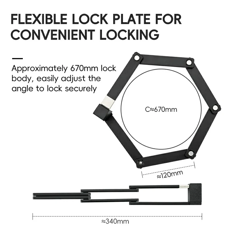 Mini Folding Bike Lock with Mount Bracket - Image 7