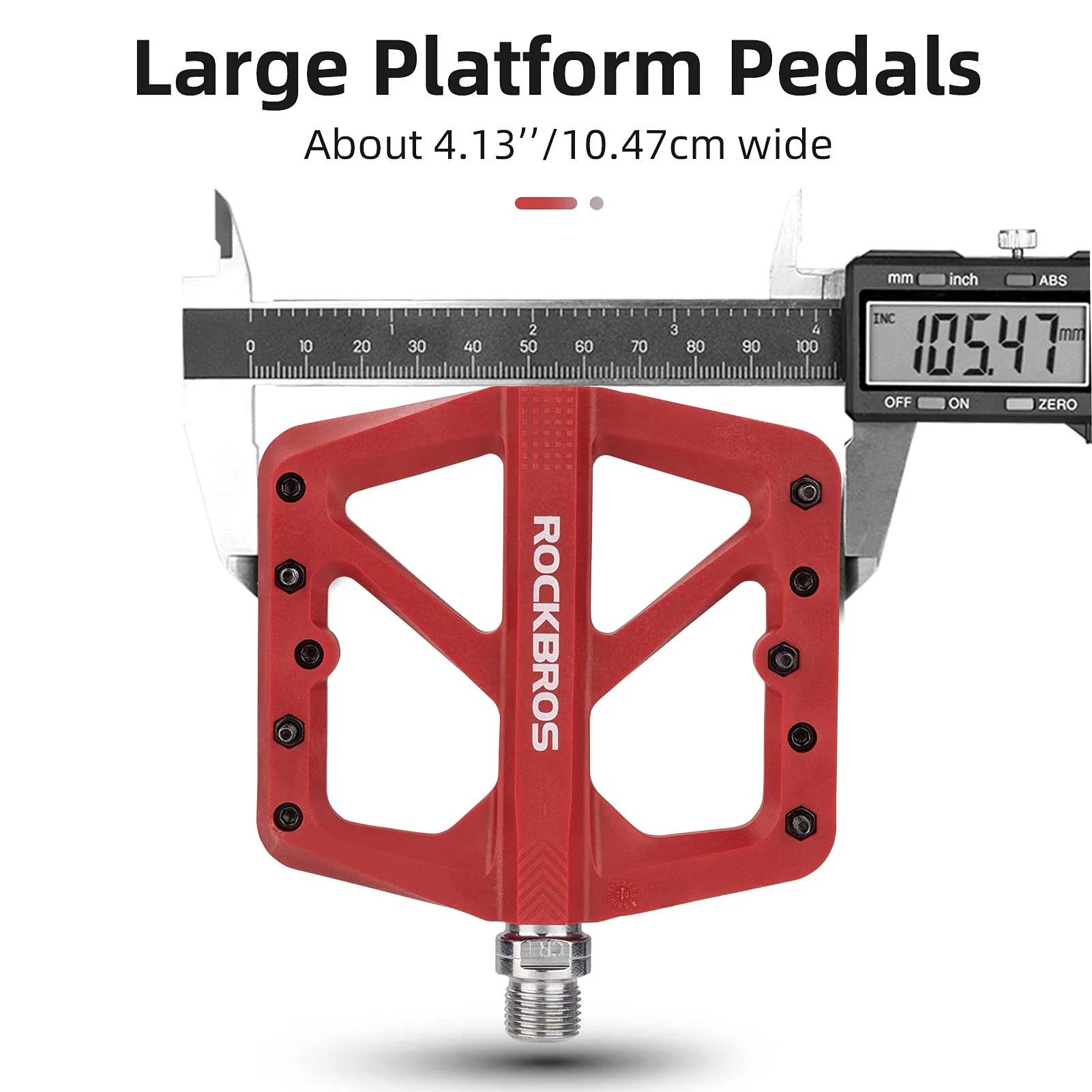 ROCKBROS Mountain Bike Pedals Lightweight Nylon DU Bearing 9/16" MTB Flat Bike Pedals - Image 16