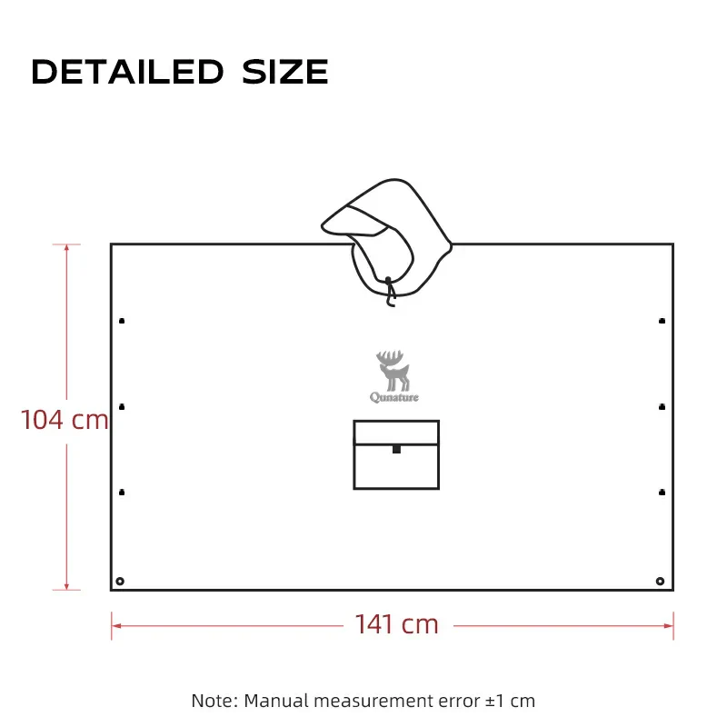 Qunature 3-in-1 Waterproof Raincoat Canopy Floor Mat Lightweight Portable - Image 4