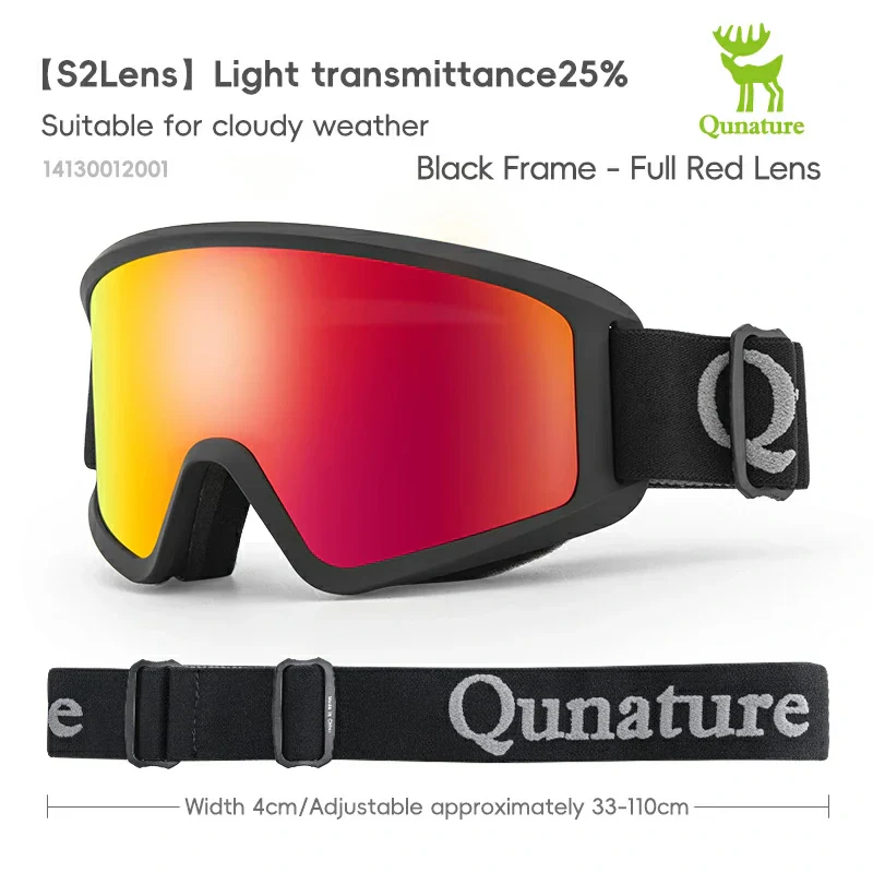 Qunature Anti-Fog Cylindrical Ski Goggles Double-Layer Lenses UV400 Protection - Image 2