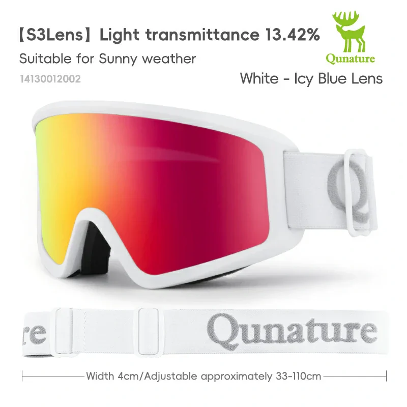 Qunature Anti-Fog Cylindrical Ski Goggles Double-Layer Lenses UV400 Protection - Image 6