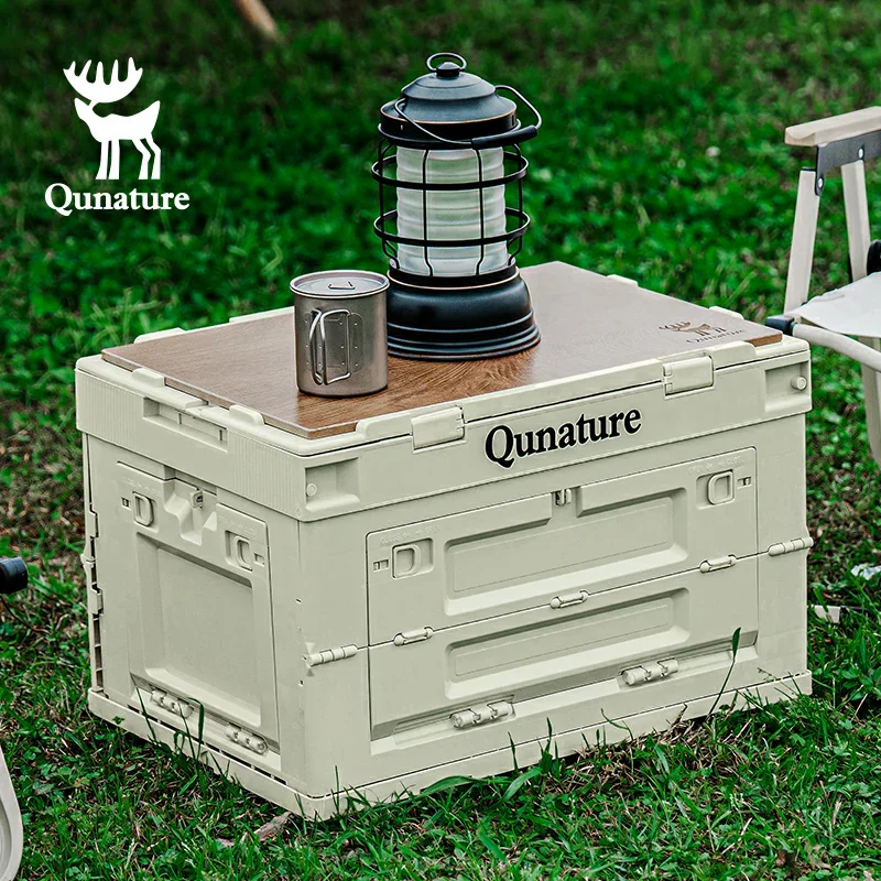 Qunature Outdoor Folding Storage Box with Multi-Door Design and Tabletop Option - Image 6