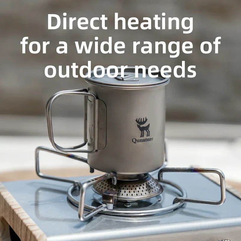 Qunature Pure Titanium Folding Mug Lightweight Durable with Lid for Outdoor Camping - Image 4
