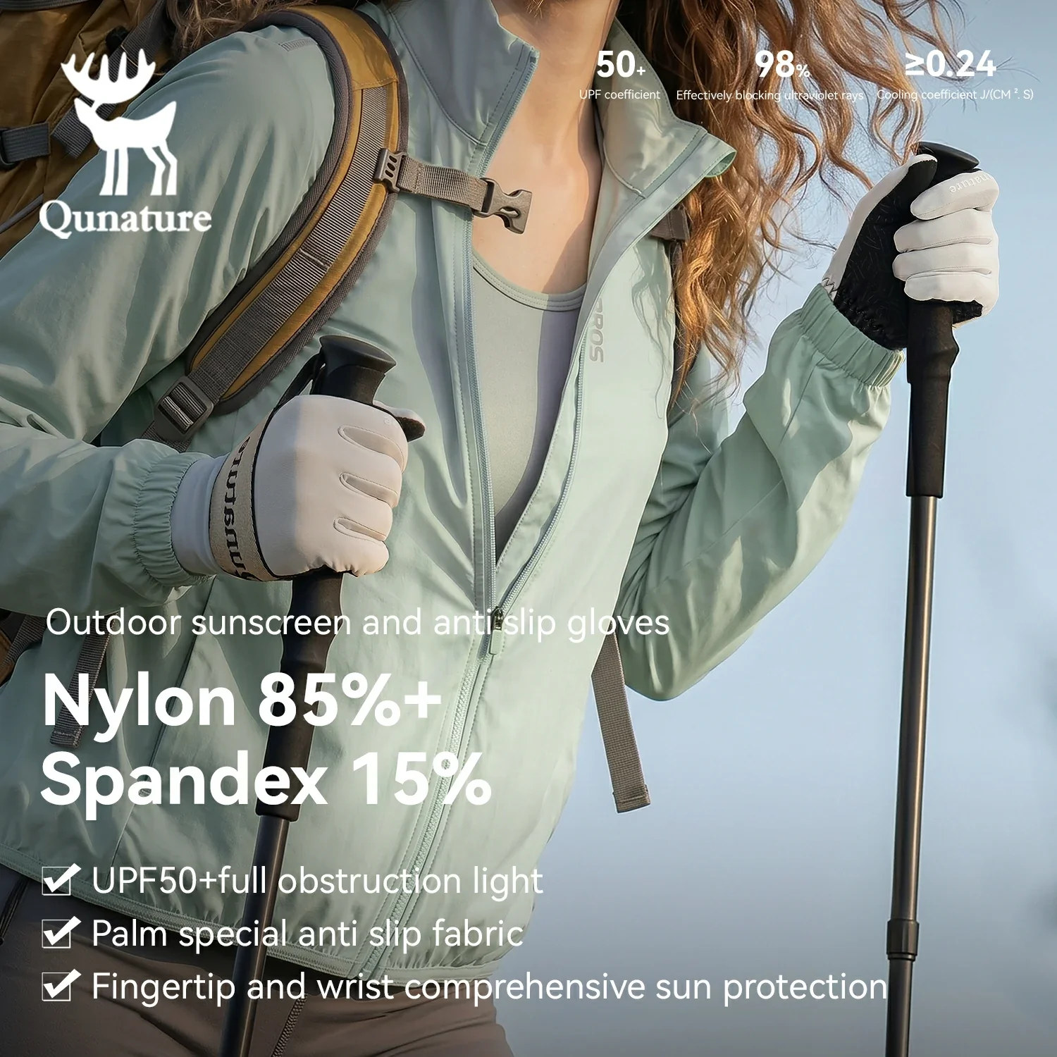 Qunature Sun Protection Gloves with Touchscreen Fingers - Image 7