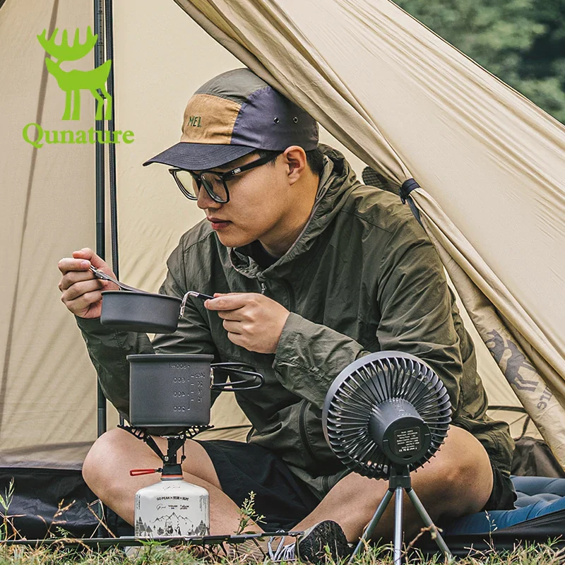 Qunature Ultra-Light Aluminum Camping Cookware Set with Nestable Design Handle - Image 5