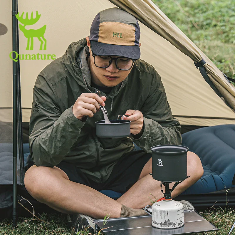 Qunature Ultra-Light Aluminum Camping Cookware Set with Nestable Design Handle - Image 7