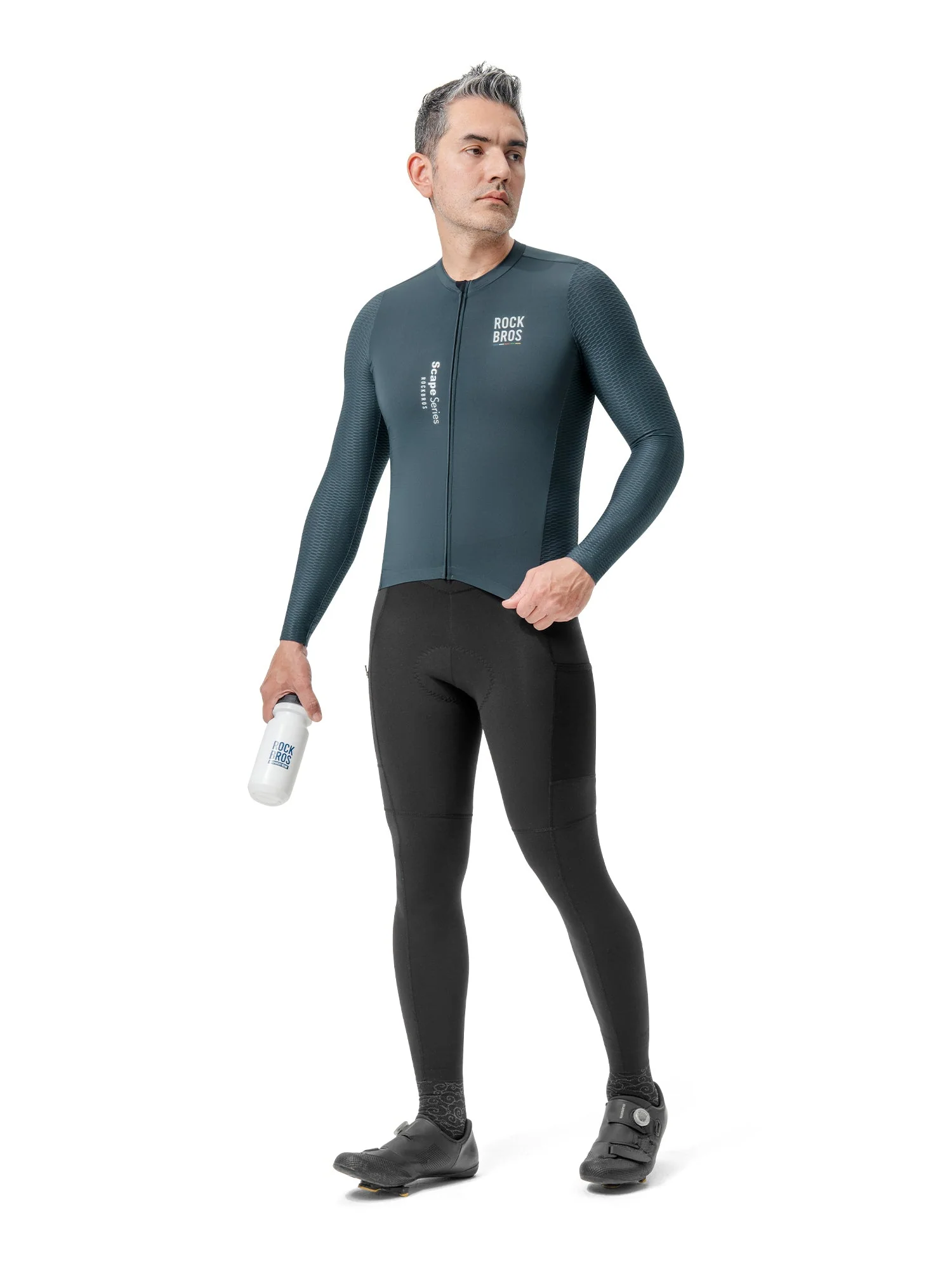Road To Sky – Men’s Grey Long-Sleeve Cycling Jersey - Image 3