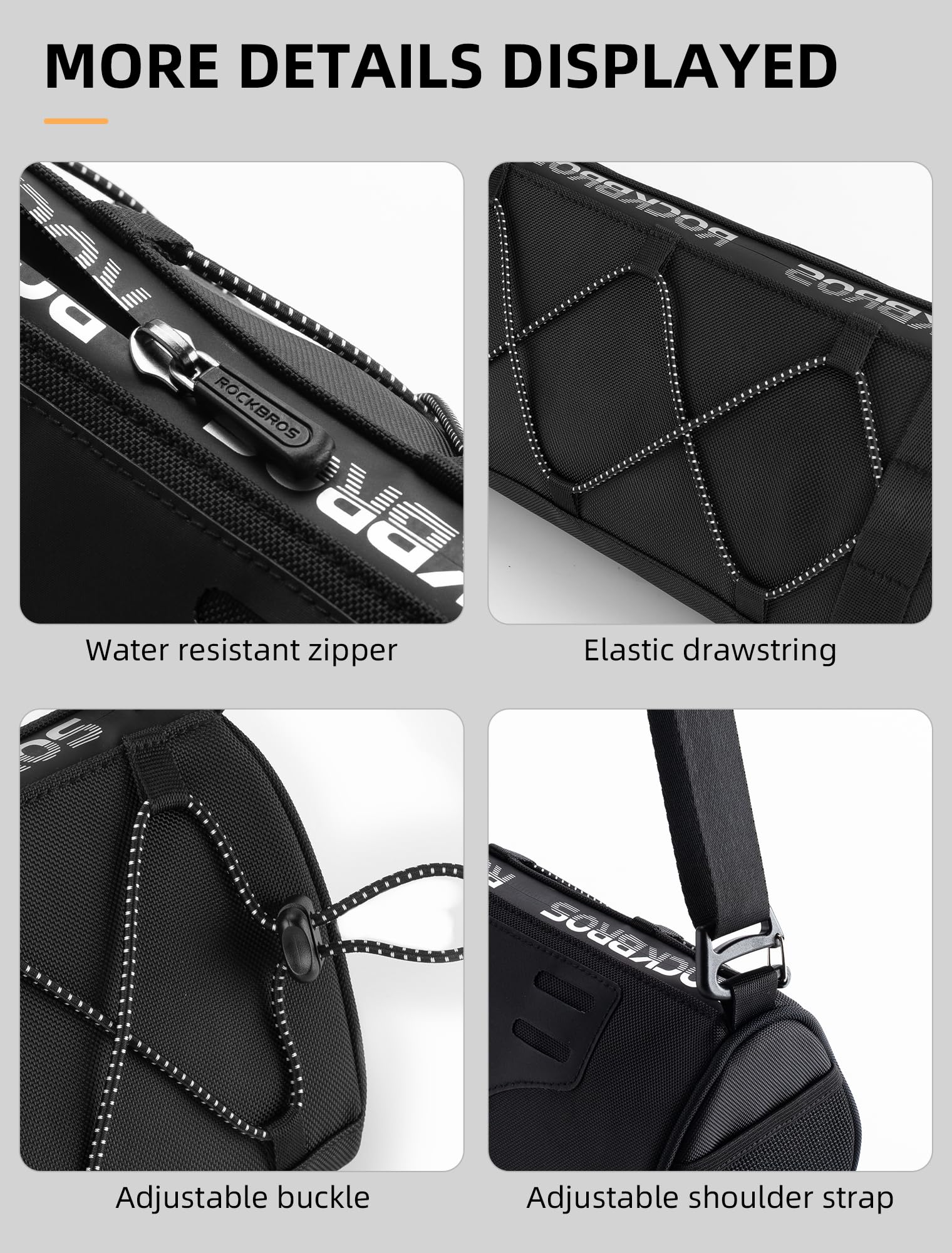 ROCKBROS 1.5L Bike Handlebar Bag - Reflective Front Handlebar Bag for MTB Road Bikes - Image 8