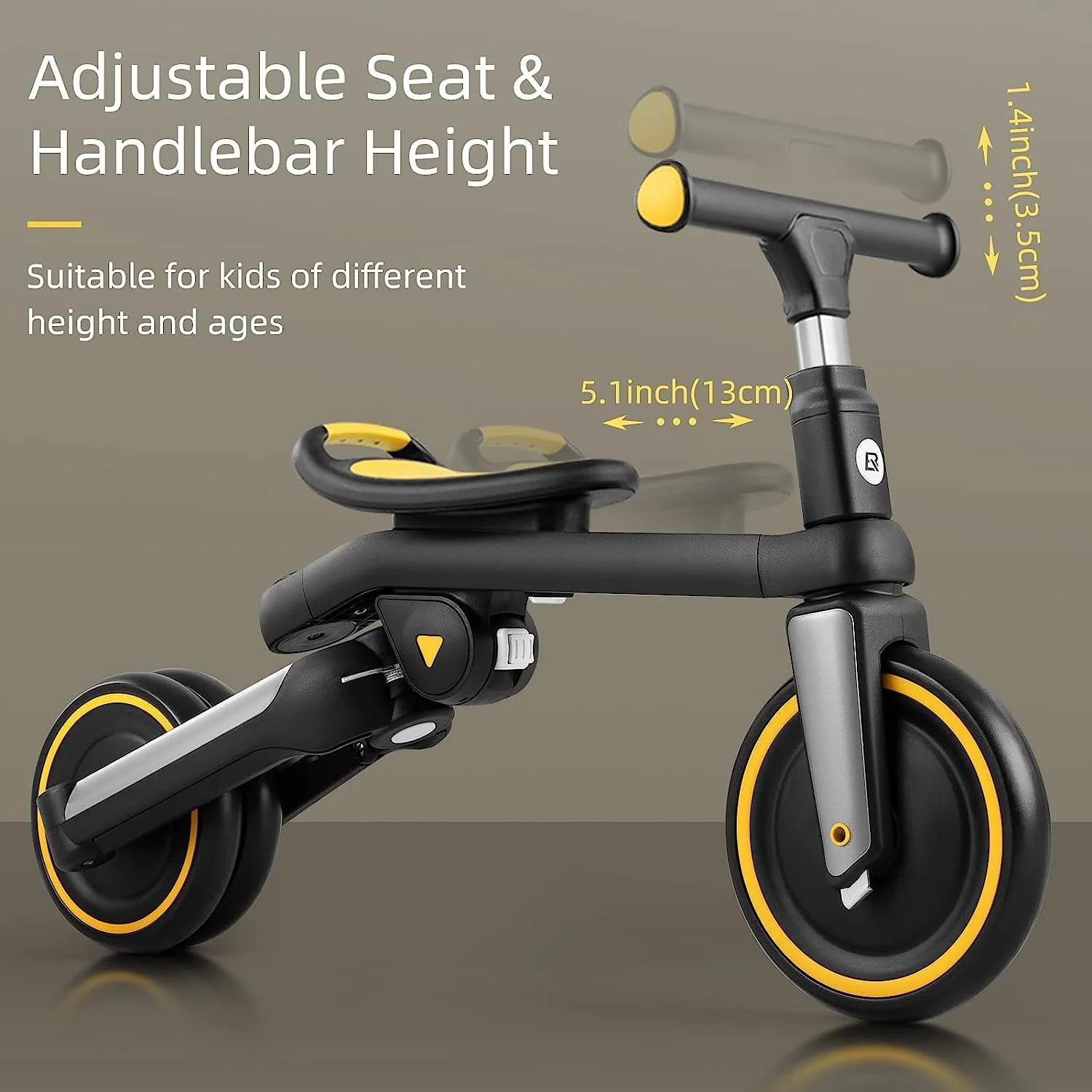 Kids 3 in 1 Tricycle Adjustable Seat Removable Pedals Toddler Ride On Bike - Image 14
