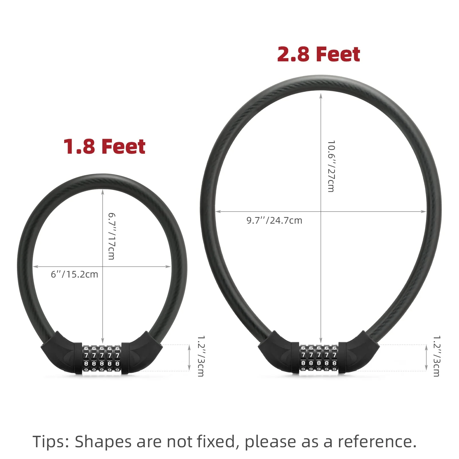 ROCKBROS 5-Digit Bike Cable Lock, Lightweight Portable Combination Lock - Image 18