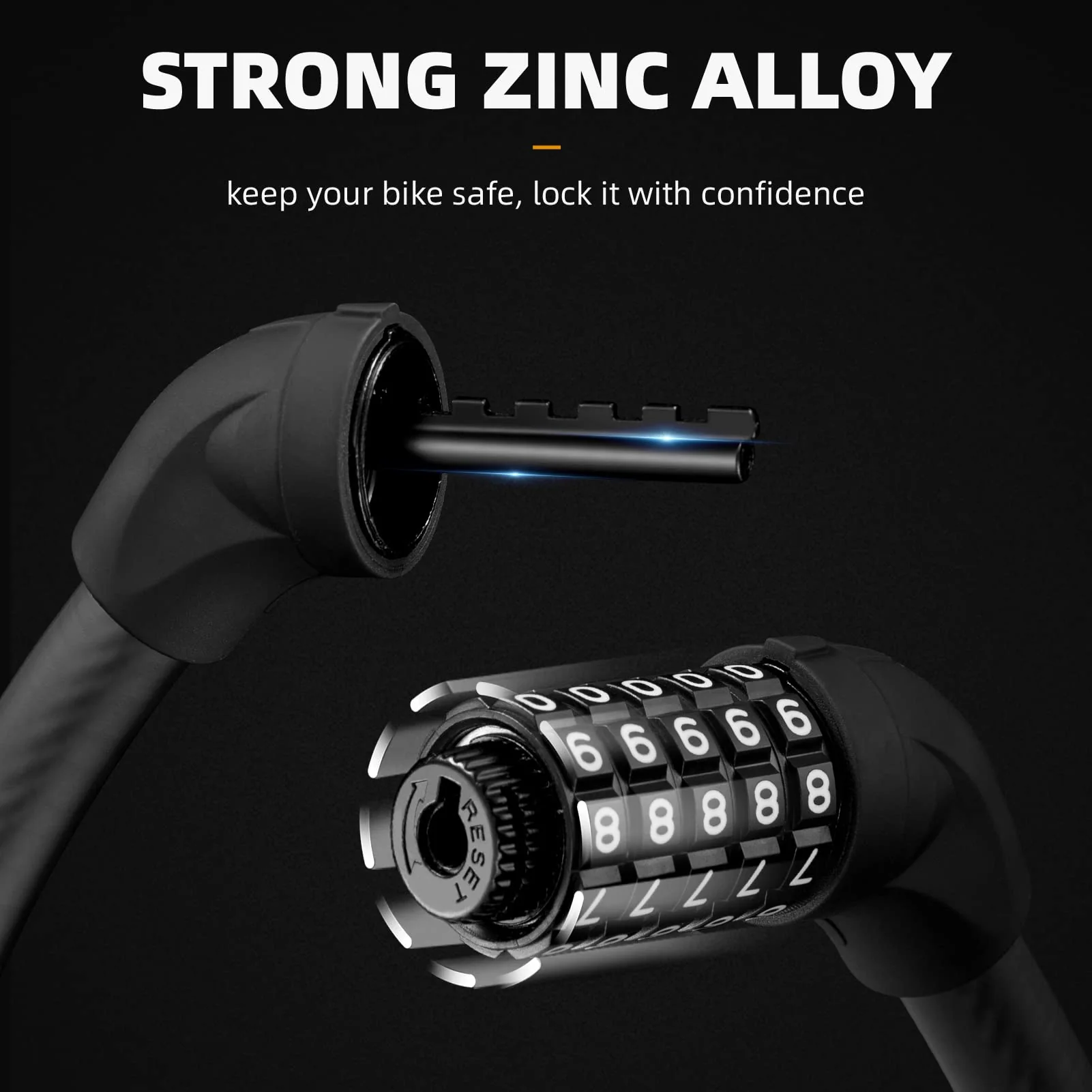 ROCKBROS 5-Digit Bike Cable Lock, Lightweight Portable Combination Lock - Image 25