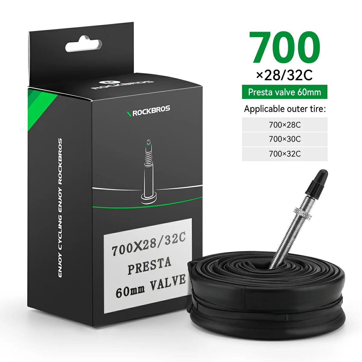 ROCKBROS 700X23/25/28/35C Road Bike Inner Tube 48mm Presta/Schrader Valve High Self Sealing Butyl Rubber - Image 6
