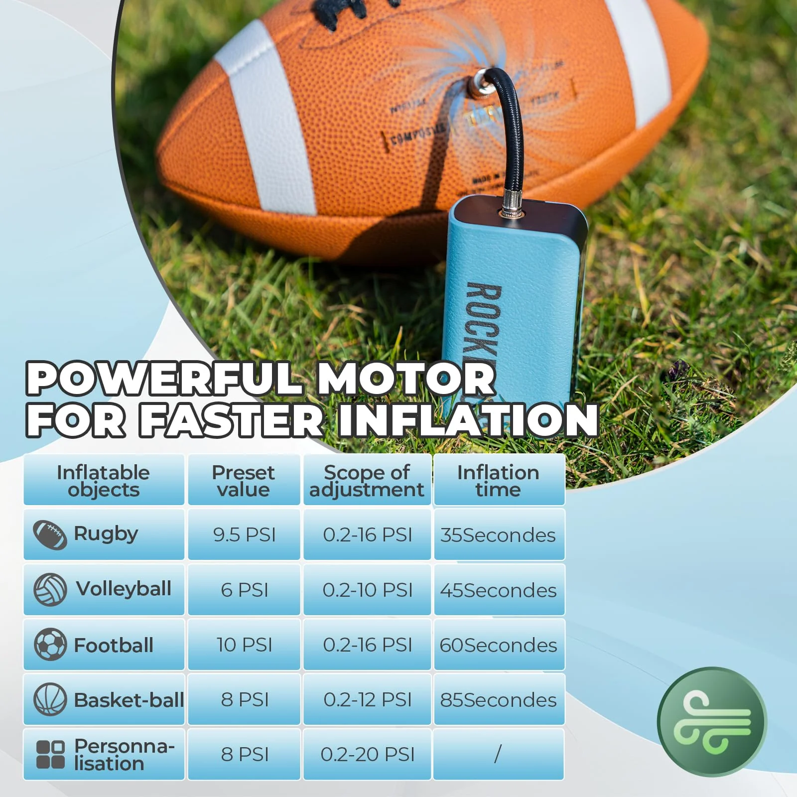 ROCKBROS AS3 Electric Smart Air Portable Fast Ball Pump - Image 8