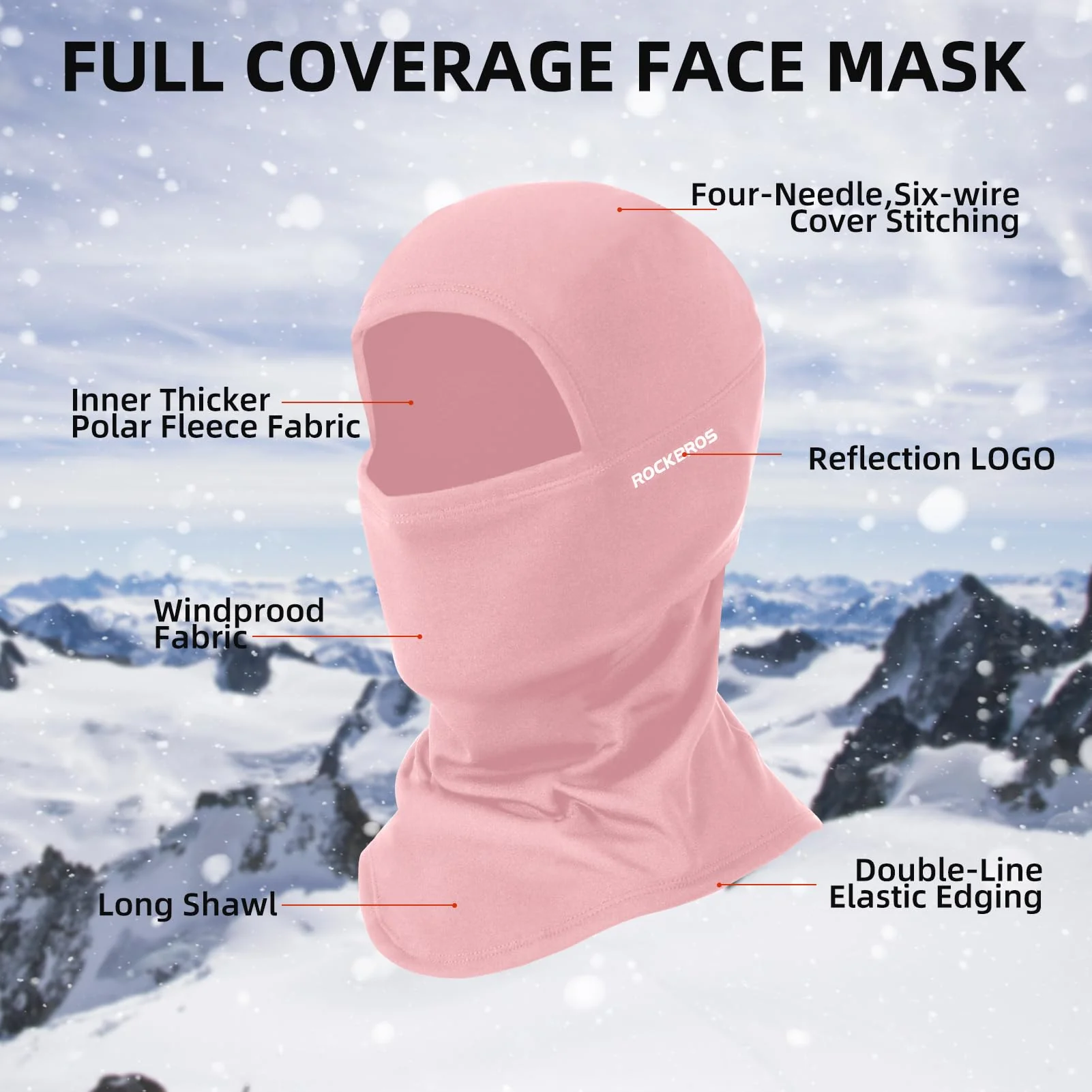 ROCKBROS Balaclava Ski Mask, Windproof Thermal Winter Neck Warmer Hood for Men Women - Image 19