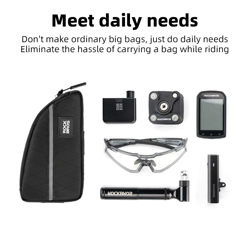 ROCKBROS Bicycle Top Tube Bag Bike Front Frame Bag Waterproof Nylon Pouch Pack 0.9L - Image 6