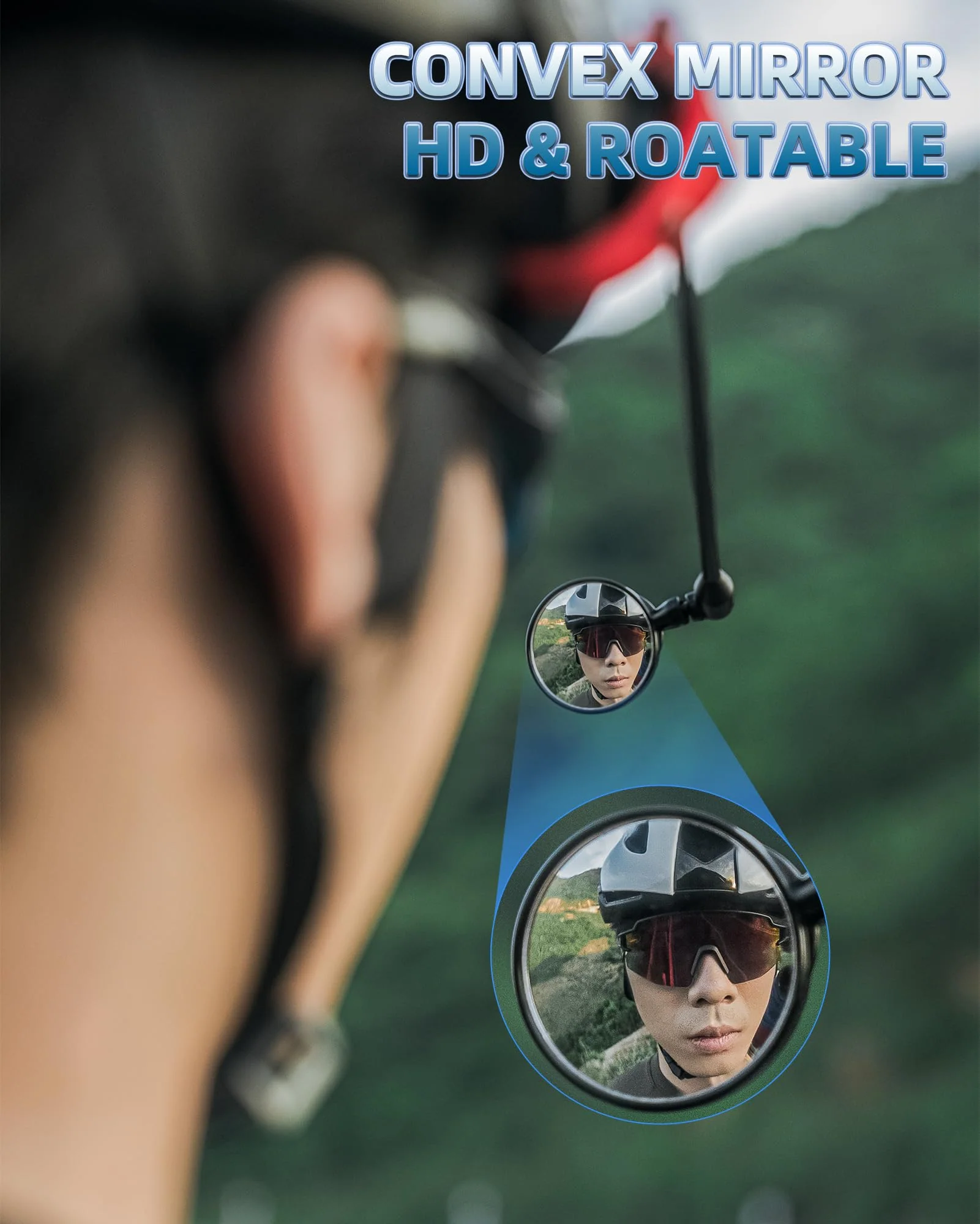ROCKBROS Bike Helmet Mirror Detachable Fixing Way ycling Mirror - Image 4