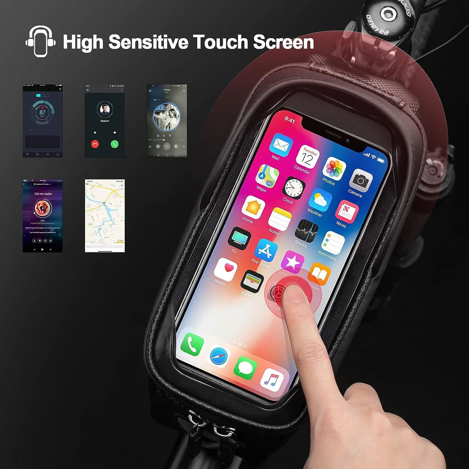 ROCKBROS EVA Waterproof Bike Phone Frame Bag for 6.8" Phones - Image 4