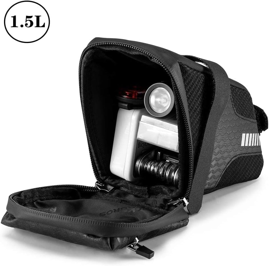 ROCKBROS Bike Saddle Bag Under Seat 1.5L Cycling Accessories Storage Pouch - Image 3