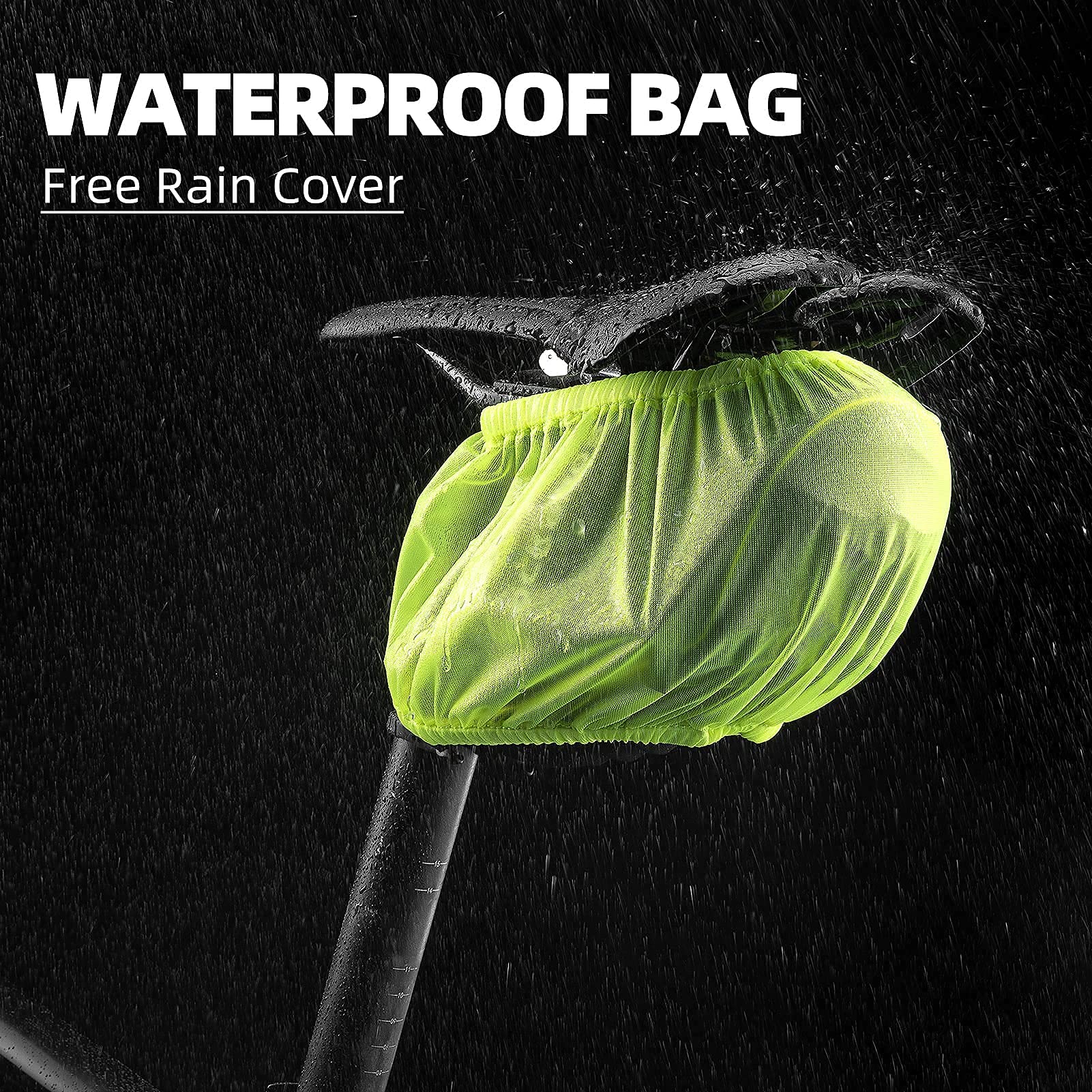 ROCKBROS Bike Seat Bag with LED Light, Waterproof, 3D Shell, and Rain Cover - Image 5
