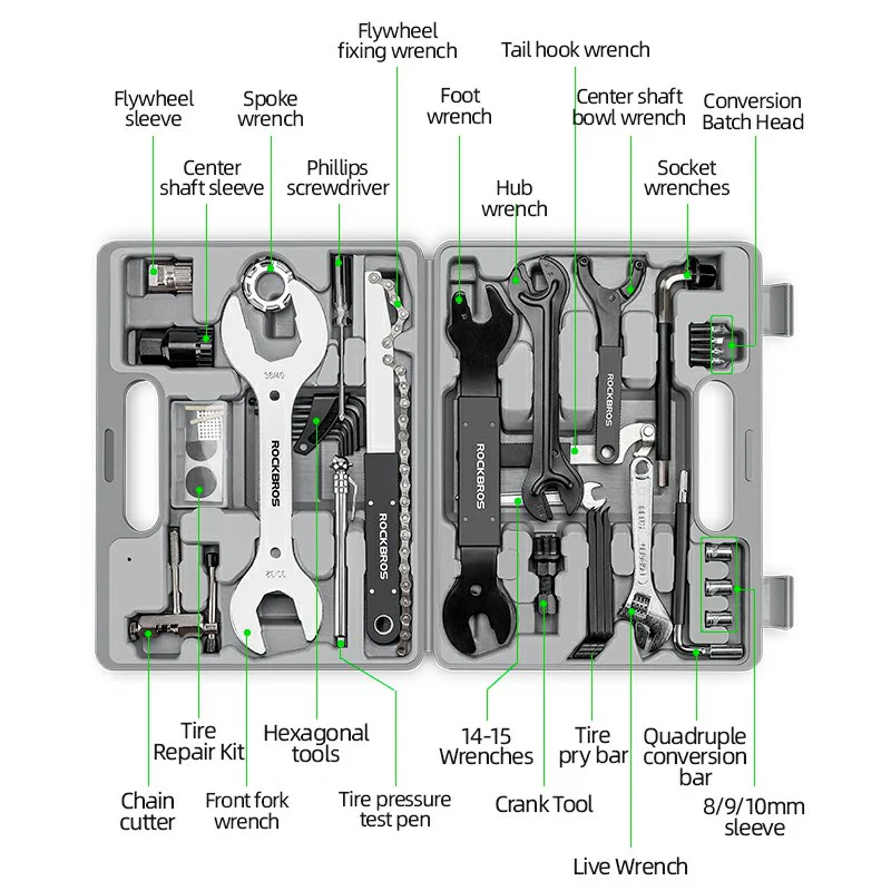 ROCKBROS Complete Bike Tool Kit for Mountain/Road Bike Maintenance - Image 3