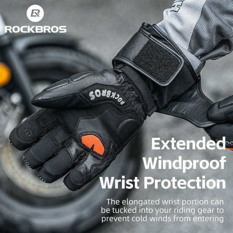ROCKBROS Cold Weather Warm Motorcycle Winter Gloves for Men with Touchscreen - Image 6