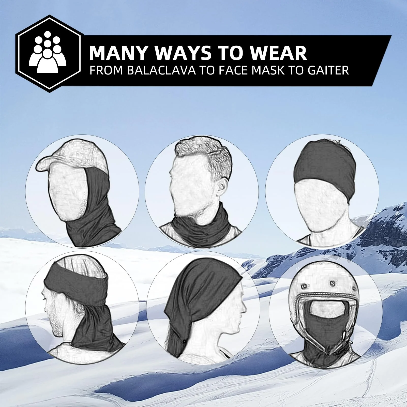 ROCKBROS Cold Weather Windproof Thermal Winter Balaclava Ski Mask Neck Warmer Hood - Image 116