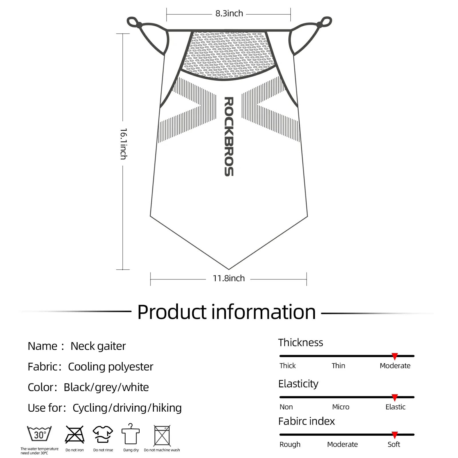 ROCKBROS Cooling Neck Gaiter with Ear Loops – Breathable Summer Face Cover for Cycling Fishing - Image 4