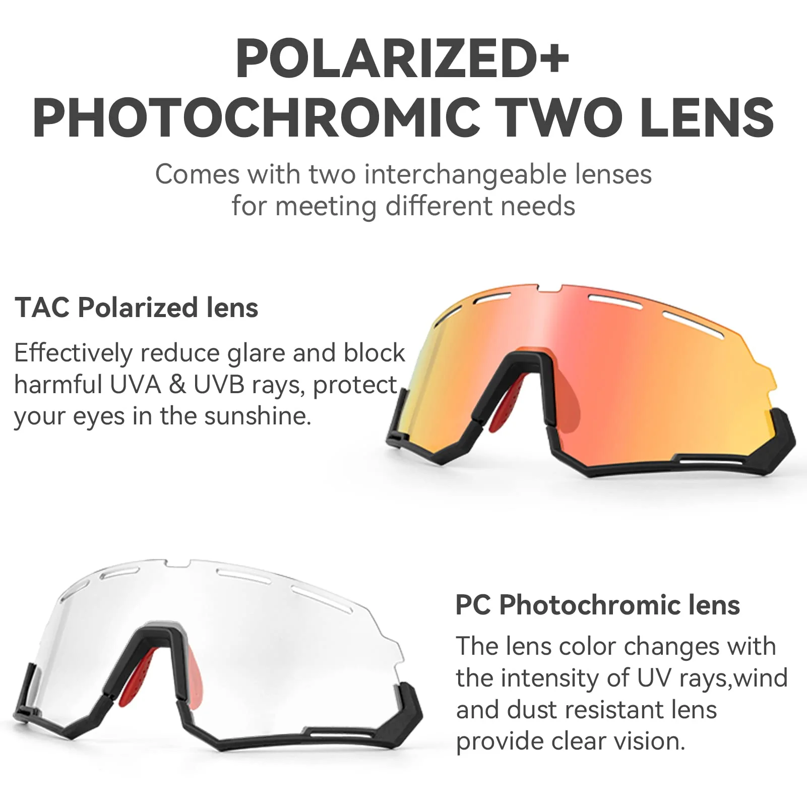 Polarized Photochromic Cycling Goggles (2-Lens Kit) - Image 3