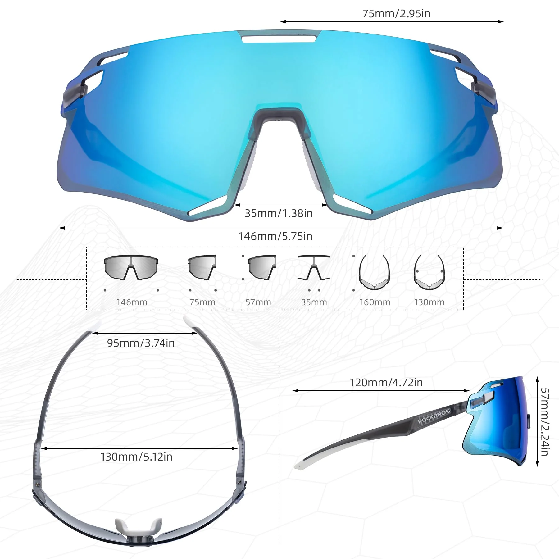 Men's Anti-Blue Light MTB Cycling Sunglasses - Image 16