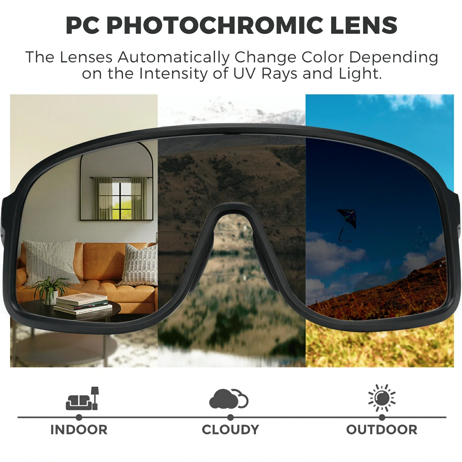 Polarized Photochromic Cycling Sunglasses - Image 44