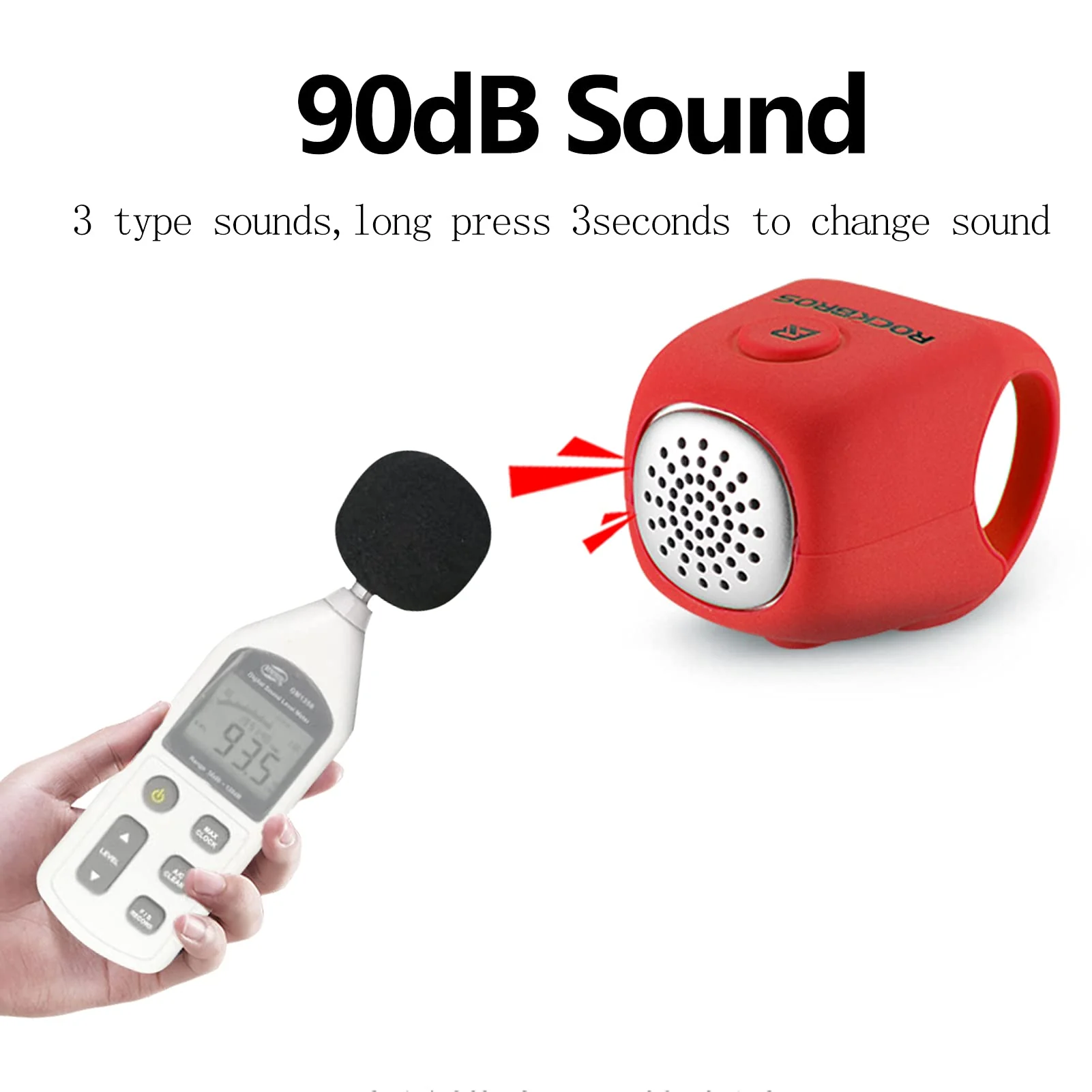 ROCKBROS Electric Bicycle Bells Loud Horn Ring Rainproof 3 Modes 90DB - Image 11