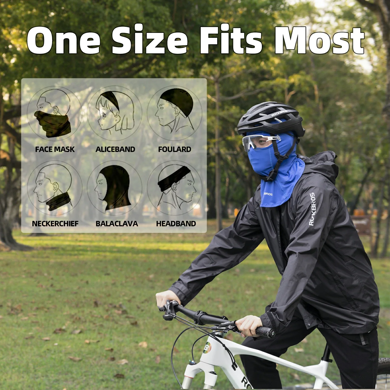 ROCKBROS Face Mask Cooling Neck Gaiter Breathable Face Covering Summer Balaclava - Image 9