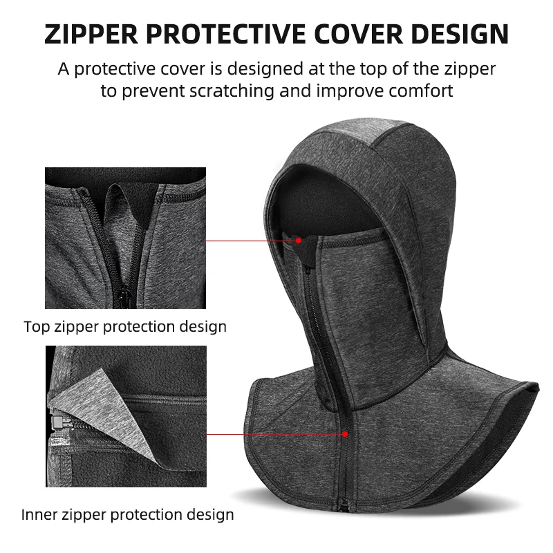 ROCKBROS Fleece-Lined Warmth Windproof Balaclava Ski Mask Reflective Logo - Image 3